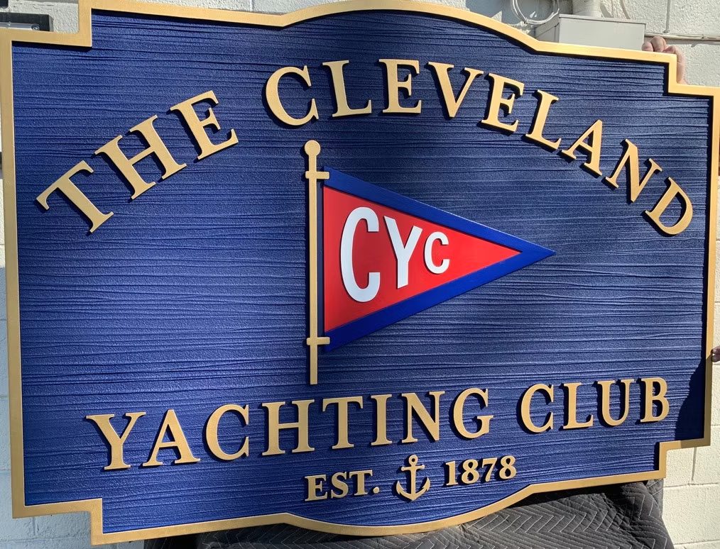Cleveland Yachting Club dimensional carved sign