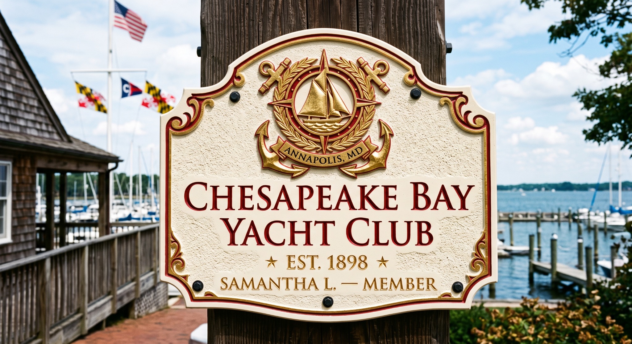 Chesapeake Bay Yacht Club crest sign