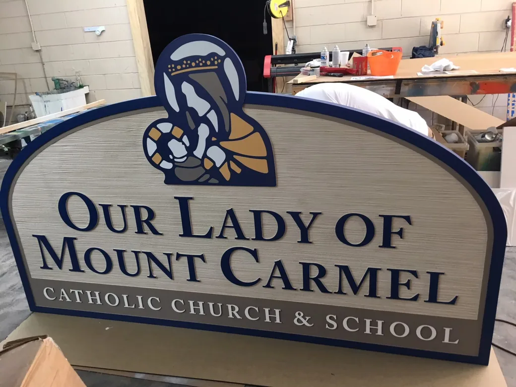 Our Lady Mount Carmel Church School Sign