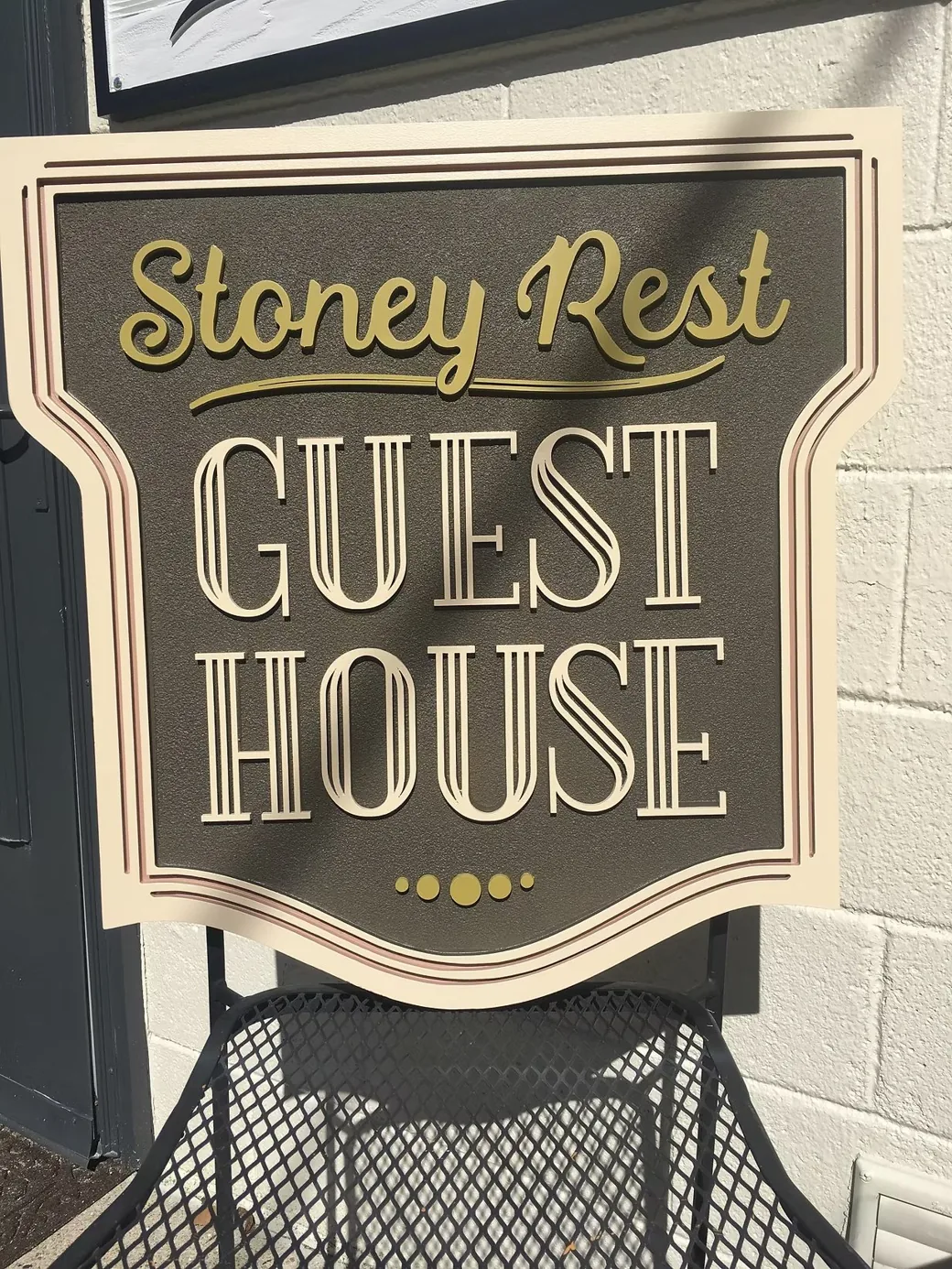 Stoney Rest Guest House Routed Sign