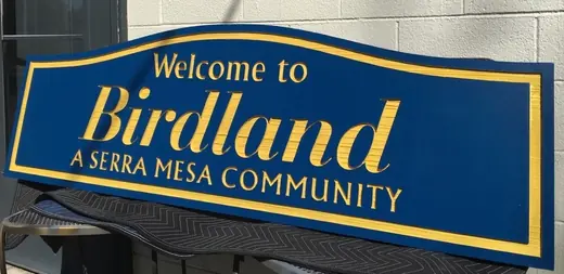 Birdland Sierra Mesa community entrance sign