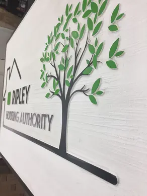 Community tree logo dimensional wall sign