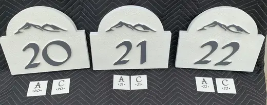 Custom dimensional apartment building numbers