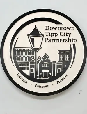 Downtown Tipp City Partnership round dimensional logo sign