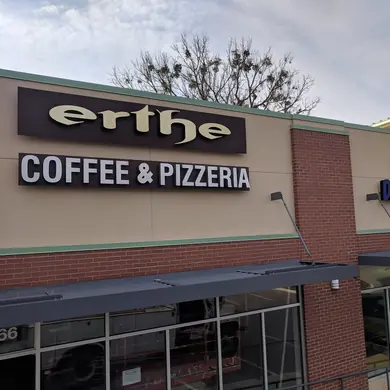 Erthe Coffee and Pizzeria exterior storefront letters