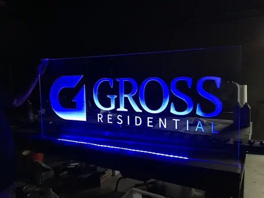 Gross Residential illuminated dimensional sign