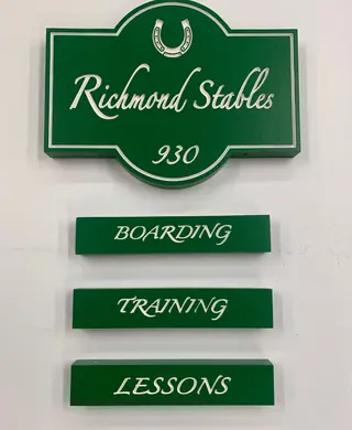 Richmond Stables directional sign system