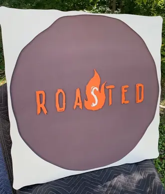 Roasted custom round business sign panel