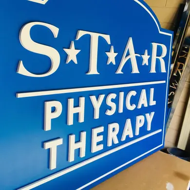 STAR Physical Therapy shaped dimensional sign panel