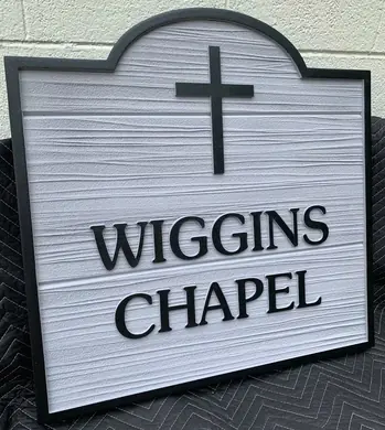 Wiggins Chapel church cross sign panel