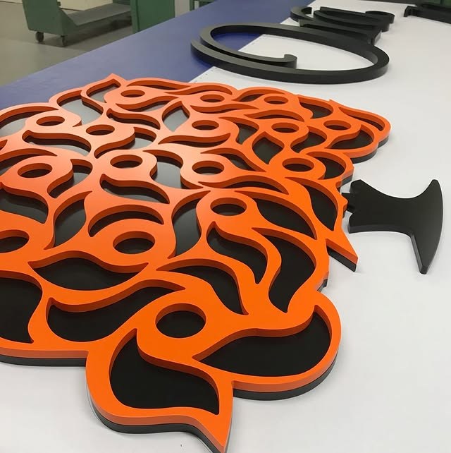 Orange Black Tiger Logo Dimensional Components